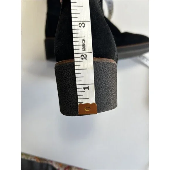 Coach Janelle Turnlock Black Suede & Shearling Boot Size 6.5B - Picture 11 of 16